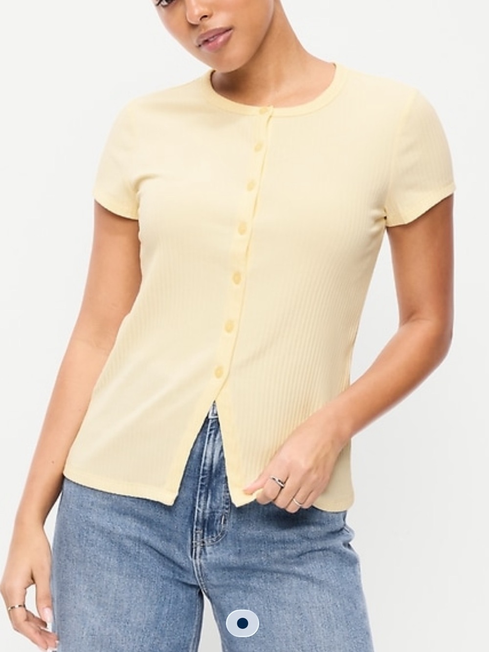 💛Ribbed Button Down Top